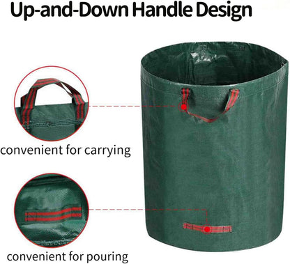 Reusable Lawn and Leaf Bag, 32 Gallon Heavy Duty Yard Waste Bag with 4 Handles, Collapsible Garden Bag for Leaves, Grass Clippings, Lawn Trash, Compost & Outdoor Storage