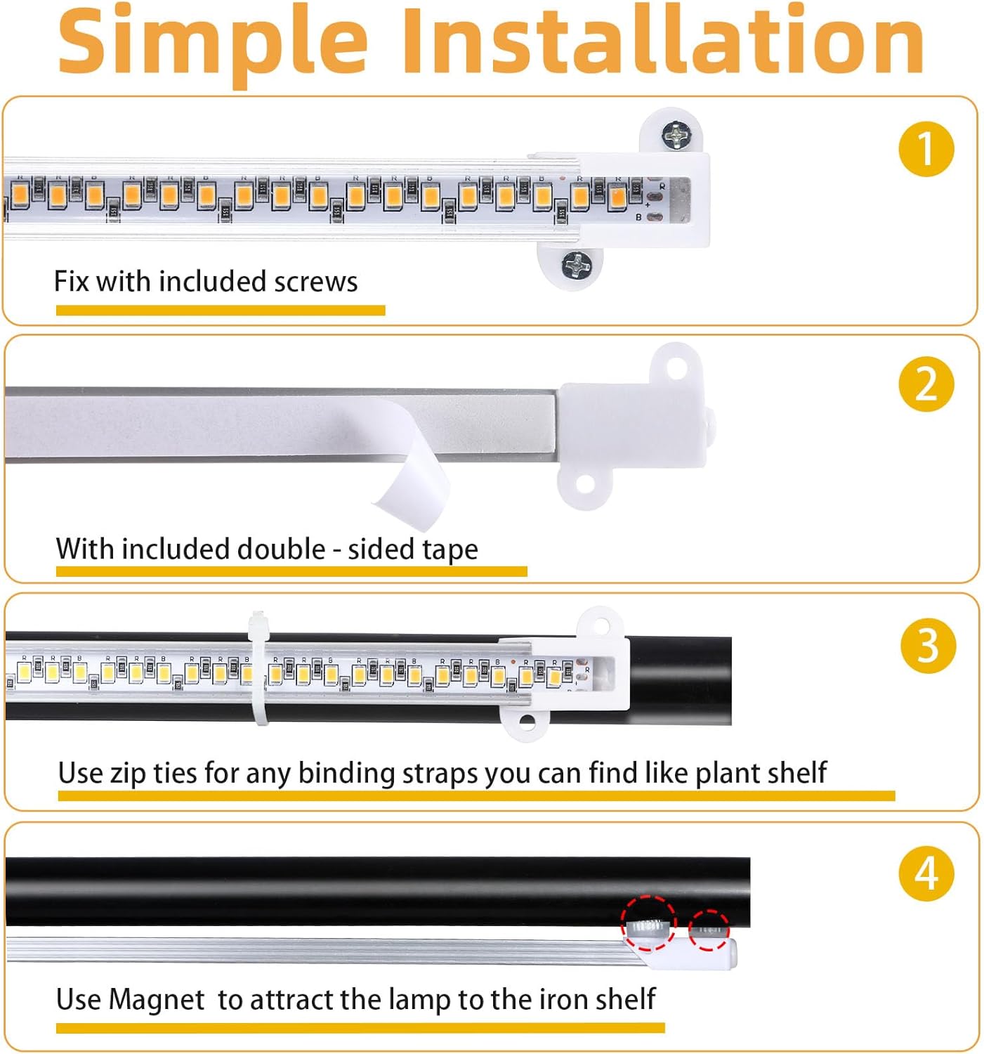LED Plant Grow lamp, 3500K Full Spectrum Growing Light Strips for Indoor Small Plants with 3/9/12H Timer & 10 Dimmable Levels, LED Growth Light for Green House Hydroponics Succulent 2 Pack