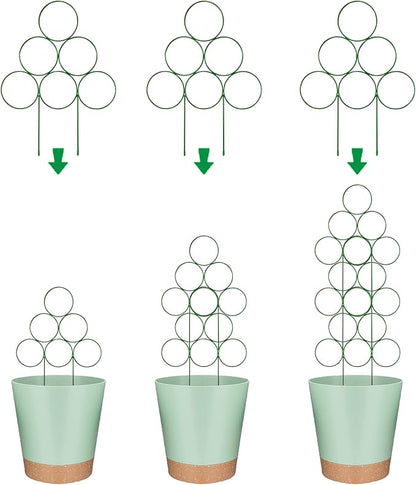 Trellis for Potted Plant Trellis Indoor, Stackable Indoor Trellis for Climbing Plants Support, 3 Pack Small Metal House Plant Trellis for Garden Vines, Flower and Christmas Tree