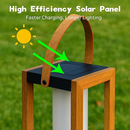 EcoGreen Solar Lantern with Handle for Outdoor Lighting – 7.87x22.83 in Waterproof Solar Light, Warm White, 8H Auto-On, Portable for Patio, Yard, Pathway, Camping & Porch (Single Pack)