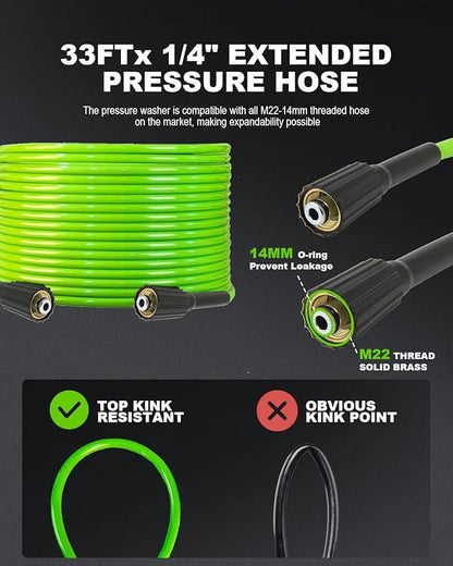 Electric Pressure Washer 5000 PSI 2.8 GPM Power Washers Electric Powered with 33ft Pressure Hose, 4 Nozzle and Foam Cannon, powerwashers for Home, Cars, Fences, Patio, Upgraded Blue