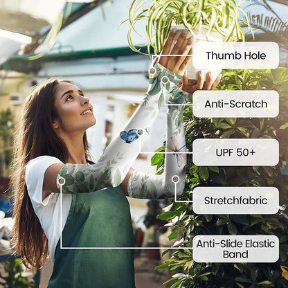 Gardening Sleeves Farm Sun Protection Arm Cooling Sleeves Thorn Proof Garden for Women Men with Thumb Hole