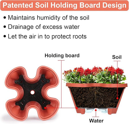 Vertical Planter 6 Tier Stackable Planters Garden Planters Strawberry Herb Flower and Vegetable Planter Indoor Outdoor Gardening Pots with Removable Wheels and Tools 2-Pack