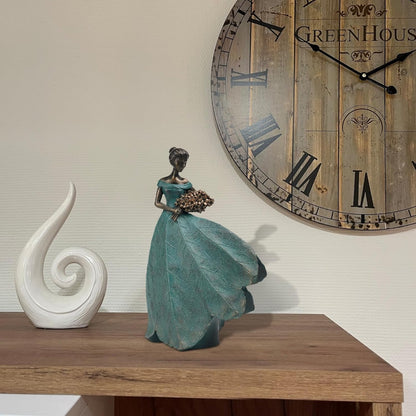 Guichifun Fairy Statue Collection Home Decoration - Leaf Angel Girls Resin Modern Table Decor for Living Room Office Sculpture Decor for Women Indoor Rustic Figurines Gift 5 x 3 x 7.5 Inch