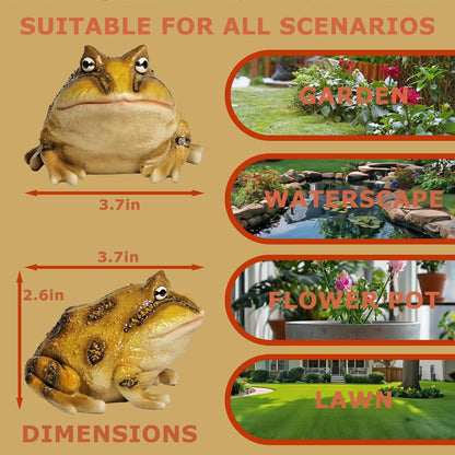 Sunthus Frog Toad Sculptures Garden Statues Yard Art Resin Decorations Outdoor Decor (Brown, Standard)