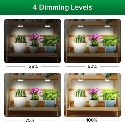 SANSI Puck Grow Light, LED Plant Light for Indoor Plants Full Spectrum Grow Lamp 10W (150 Watt Equiv), Small Hanging Plant Lamp with Timer Auto On Off 4 8 12 Hrs, 4-Level Dimmable for Plant Shelf