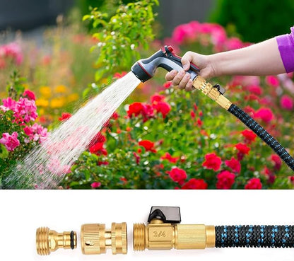 Garden Hose Quick Connectors, Solid Brass 3/4 Inch Thread Fitting, Water Hose Connectors Garden Hose Disconnect 3/4" GHT, No-Leak Male Female (6 Set)