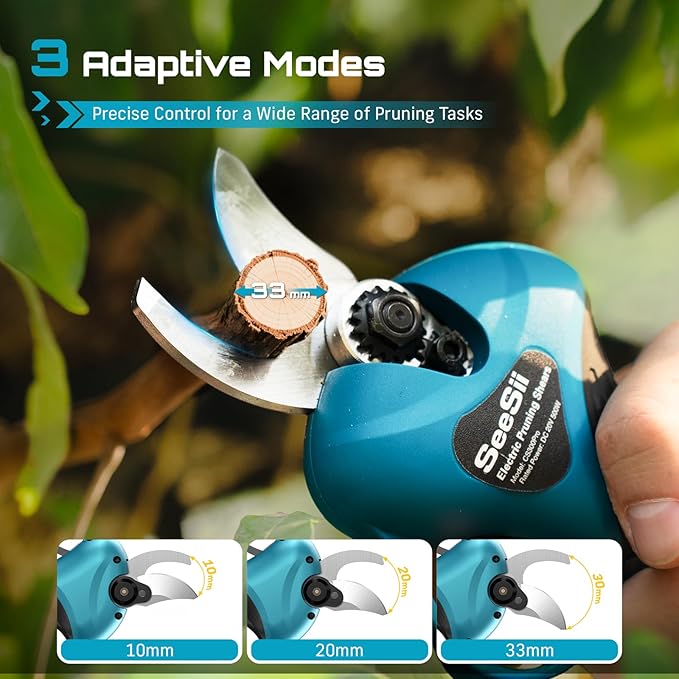SEESII Mini Chainsaw & Pruning Shears: 6" Electric Saw Brushless & 1.3" Pruner with 2×2.0Ah Batteries, Cordless Combo for Wood Cutting/Branch Trimming, Gardening Tools for Dad Men Husband