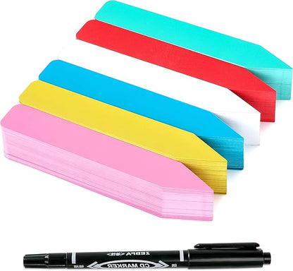 Plant Labels 300Pcs 4 Inch Plastic Plant Name Tags for Seedlings Garden Labels Markers Nursery Plant Tags Seed Labels for Outdoor Garden Plant Label Stakes with Permanet Marking Pen (Mix-Color)