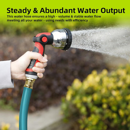 Worth Leader Garden Hose 3/4 in. x 50 ft. -No Kink, Flexible, Leakproof, Male/Female -Heavy Duty Durable 5 Layers PVC Rubber Lightweight Water Pipe for Gardening, Agriculture & Lawn Care -500PSI Burst