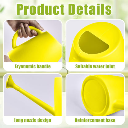 ZXJ Plant Watering Cans for Indoor and Outdoor Home Garden Plants - with Long Spout - Yellow - 1/2 Gallon