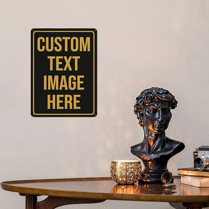 Custom Signs,Custom Sign, Metal Sign Customized Sign Personalized Metal Signs Make Your Own Sign With Text Logo Image For Office Business Workplace Home Bar Indoor Outdoor Use 12"x8"