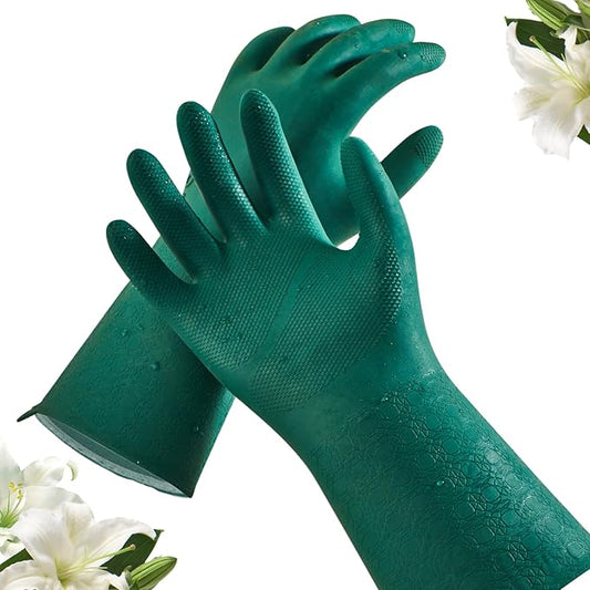 Vgo... Extra Long Gardening Gloves,Double-layer,Waterproof,Slip-Resistant,Chemical-Resistant Glove for Gardening,Outdoor Work(TP1117)