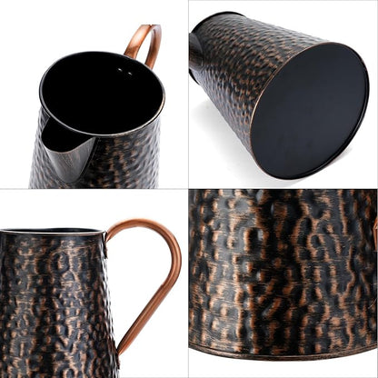Copper Colored Metal Decorative Watering Can Metal Flower Milk Jug Vase Pitcher Holder for Indoor Outdoor Plants