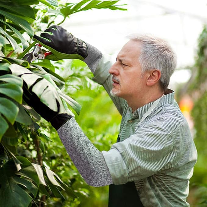 Evridwear Protective Arm Sleeves Cut Resistant Farmers Sleeves for Men Work, Gardening, Farming, Arm Protectors for Thin Skin and Bruising (Small, No Thumb Hole)