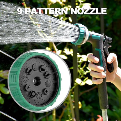Retractable Garden Hose Reel, 120Ft x 1/2" Durable Wall Mounted Water Hose Reel with 180¡ãSwivel Bracket, 9 Pattern Sprayer, 6Ft leader hose, Smooth Automatic Rewind, Any Length Lock.