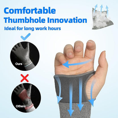 Schwer AIR-SKIN ANSI A6 Cut Resistant Arm Sleeves for Men&Women S903, 22in Non-PFAS Arm Protectors for High Risk Work, UPF50+ UV Protection Gardening Sleeves for Farming, Lightweight, Breathable