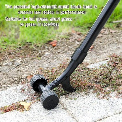 Crevice Weeding Tool with Wheel,Adjustable Handle Length, Allowing for Effortless clearing of Weeds in Corners.