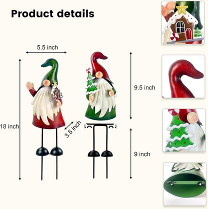 HONGLAND Outdoor Christmas Decorations Gnomes Decorative Garden Stakes, Unique Thanksgiving Gifts for Outside Garden Decor Yard Lawn Porch Party-18 Inch