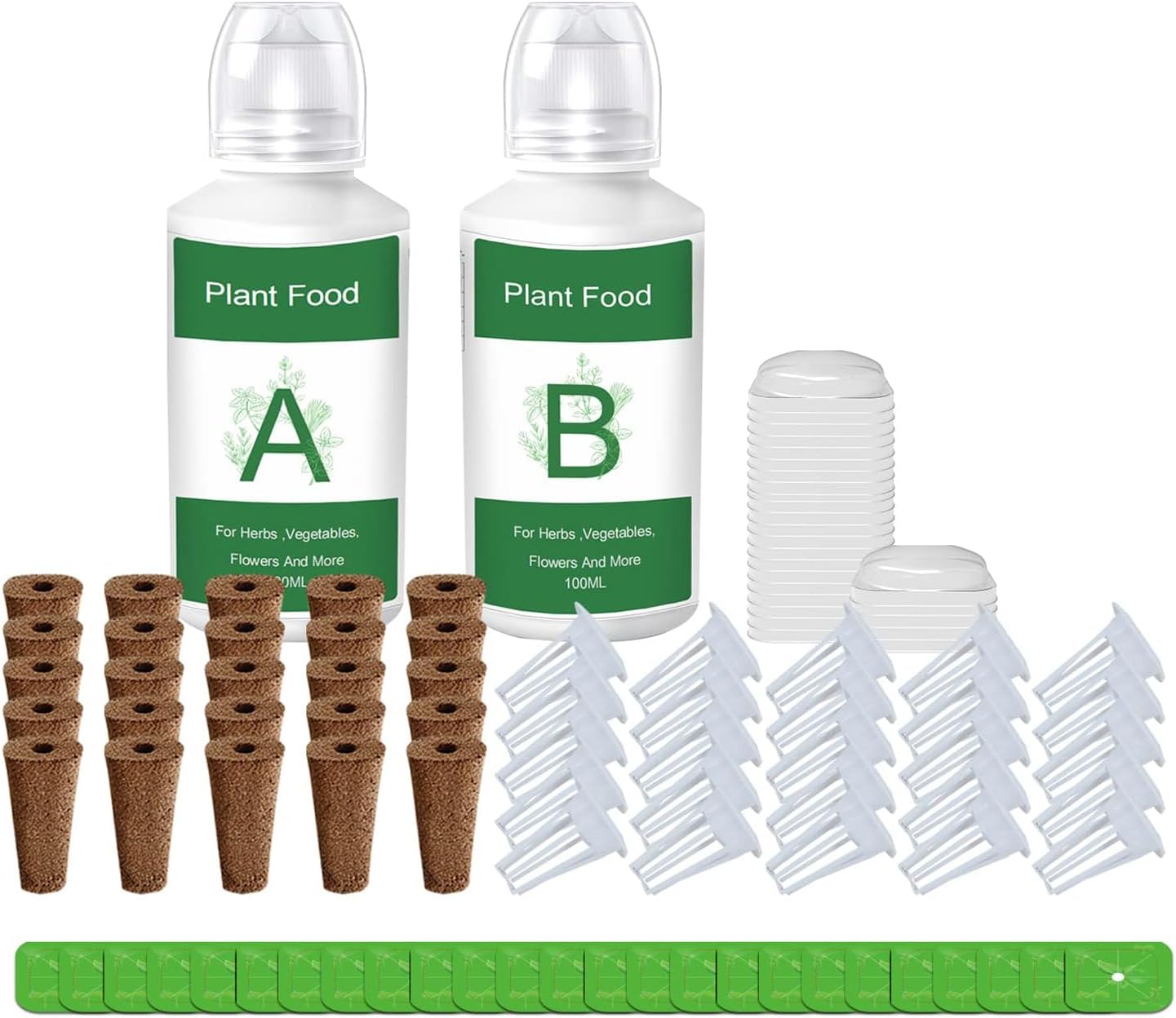 Seed Pods Kit for Hydroponics Growing System, Seed Starter Pods for Indoor Garden,Including 25pcs Replacement Square Grow Sponges, Grow Baskets and A&B Nutrients, Compatible with Idoo, QYO, LYKO