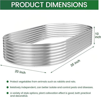 4 Pack Galvanized Raised Garden Bed Outdoor,Metal Garden Bed for Vegetables,Steel Raised Beds for Gardening,Above Ground Garden Box for Flower-35x20inch