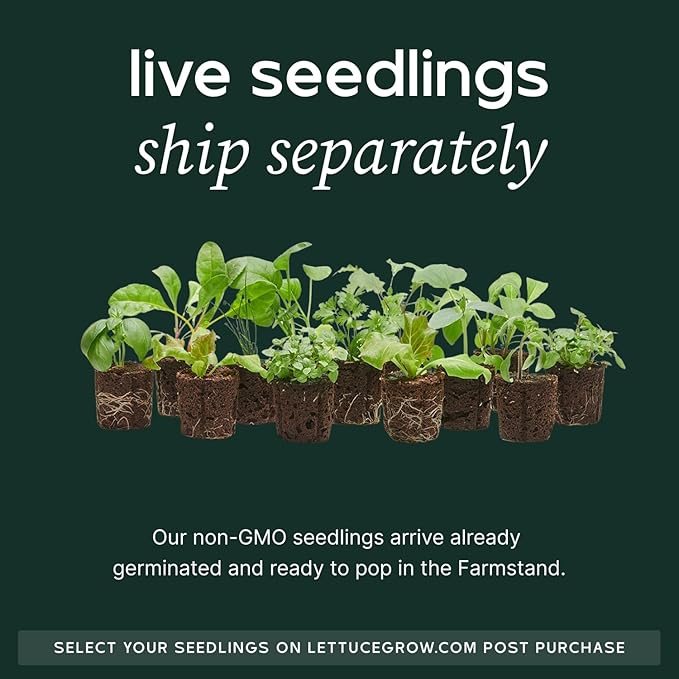 Farmstand Starter Kit with Glow Rings and 24 Seedling Credits | Medium Hydroponic Growing System Kit | Vertical Garden Planter Tower | 4ft 10in Tall