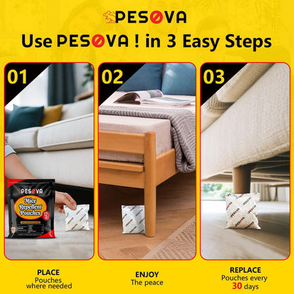 Mouse Repellent Pouches, Natural Rodent Repellent for Home, Car, RV, Garage, and Storage-Peppermint Scented Mice Repellent, Long-Lasting Indoor & Outdoor Rodent Defense (6 Pack)