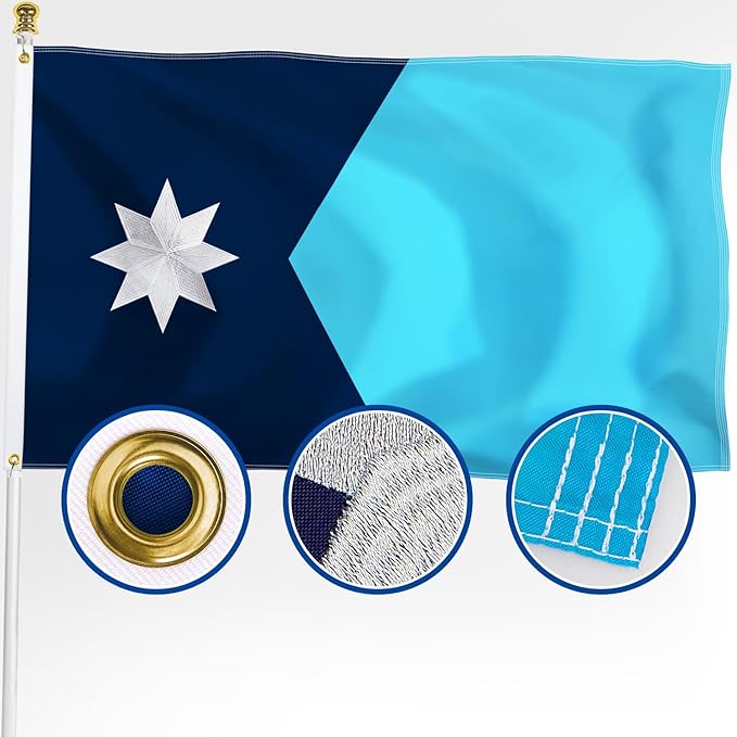 XIFAN Premium New Minnesota State Flag 3x5 ft Outdoor, Double Sided Embroidered Image, Heavy Duty 210D Nylon MN Flags, the Strongest Longest Lasting for Outside with Sewn Stripes/Brass Grommets