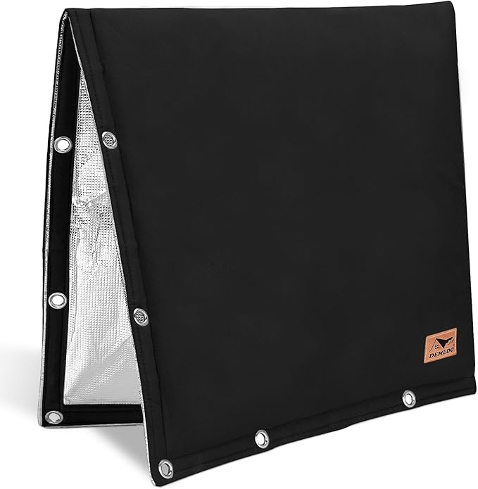 Backflow Preventer Insulation Cover - 2 Way Opening Pipe Insulation Cover for Irrigation Valve, Sprinkler Cover for Outside - Winter Freeze Protection Backflow Cover - 24" W x 24" H, Black