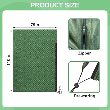 110" x 79" Large Plant Covers Freeze Protection,Huge Thicken Plant Frost Protection Cover Bags,Winter Plant Frost Cloth Frost Blankets with Zipper Drawstring for Outdoor Plants Fruit Trees