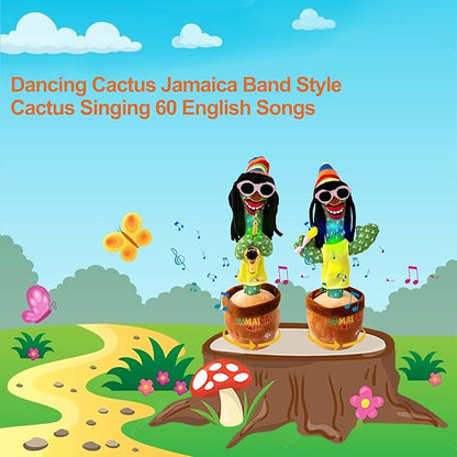 MIAODAM Dancing Cactus, Talking Plush Toy with Funny Style 270 Degree Rotation for for Baby Boys and Girls, Singing Baby Toy Repeats What You Say Colorful Glowing Singing Cactus Toy