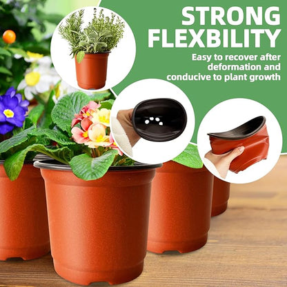 200 PCS Plastic Nursery Pots,4 Inch Seedling Starting Pot with Holes,Flower Plant Container for Succulent,Seed,Cuttings,Transplanting