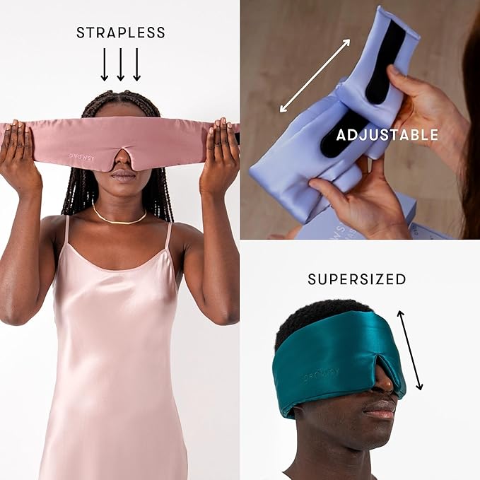 DROWSY Silk Sleep Mask - Face-Hugging, Padded Cocoon for Luxury Sleep in Total Darkness - 100% Pure Mulberry Silk (Pumpkin Spice)