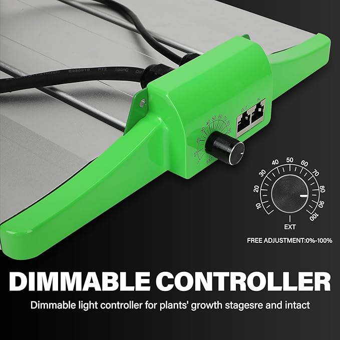 RDJ Bouns 240W Led Grow Light with UV IR, Adjustable Panel Angle, 0-100 Dimmer, Daisy Chain, 2x4 Grow Lights for Indoor Plants Full Spectrum Perfect for 4x2,3x4 Tent