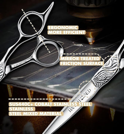 Professional Hair Cutting Scissors - SUS 440C & Cobalt Stainless Steel Barber Shears Fine Adjustment Tension Premium Shears for Hair Cutting (Hair Cutting Scissors S4, 6.0 Inches)