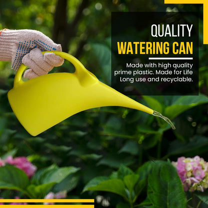 KP KOOL PRODUCTS Small Watering Can 1/2 Gallon for Indoor Plants - Outdoor Watering Can for Garden - Yellow Plant Waterer - 1 Pack