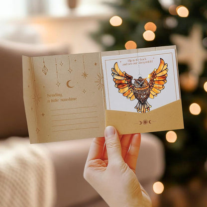 Mandala Owl Acrylic Suncatcher Stained Glass Effect Window Car Hanging Christmas Ornament Indoor Outdoor Decor Garden Sun Catcher Gifts Boho Spiritual Native American Decorations for Women Mom Grandma