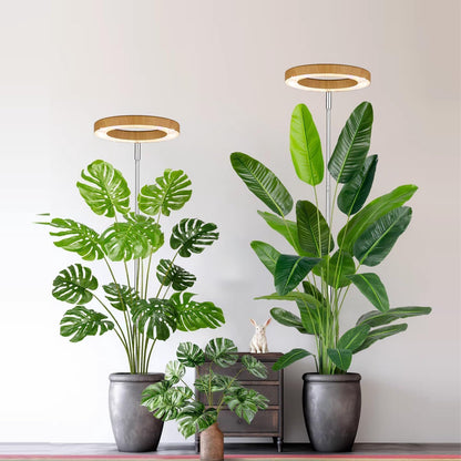 yadoker Plant Grow Light, LED Growing Light Full Spectrum for Indoor Plants,Aluminum Wood Grain Plant Lights,Height Adjustable, Automatic Timer, 5V Low Safe Voltage,Idea for Large Plant Light