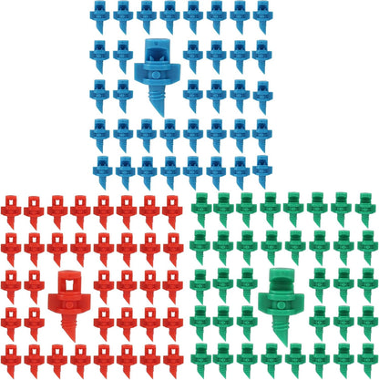 150 Pcs 90/180/360 Degree Misting Nozzle, Micro Sprinkler Heads Irrigation Misting Sprayer, Refraction Automizing Drippers for Garden Lawn Plants Irrigation System