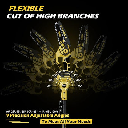 Cordless Pole Saw & Mini Chainsaw 2-in-1, 6-inch Brushless Electric Tree Trimmer,Tree Cutter for Outdoors Pruning & Wood Cutting, Battery Included