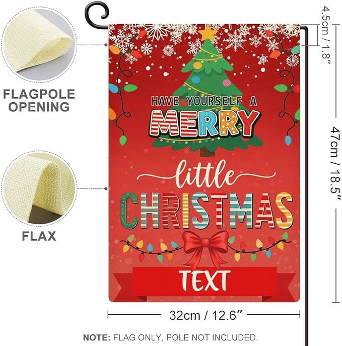 Custom Christmas Garden Flag for Outdoor Personalized Christmas Yard Flags Decor Customized Flag Add Your Own Picture/Text House Lawn Banner Double Sided Home Wall Decoration 12.5x18 28x40