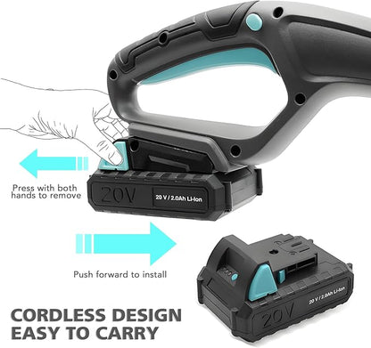 20V Cordless Telescopic Pole Hedge Trimmer Long Reach Extendable Hedge Cutter - 1x 2.0AH Battery, Shoulder Strap, Fast Charger - for Hedges, Branches