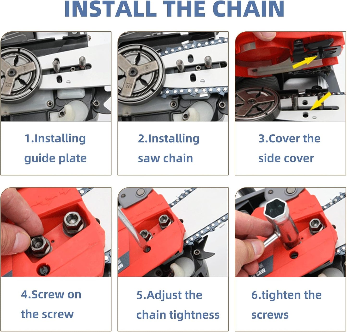 20 Inch Chainsaw Bar & Chain Combo for Husqvarna 20" 72 Drive Links 3/8" Pitch .050" Gauge Fits Husqvarna 455 Rancher 555 Rancher 570 576XP 257 365 372XP, Poulan PP5020AV PR5020 (3 Chains+ 1Bar)
