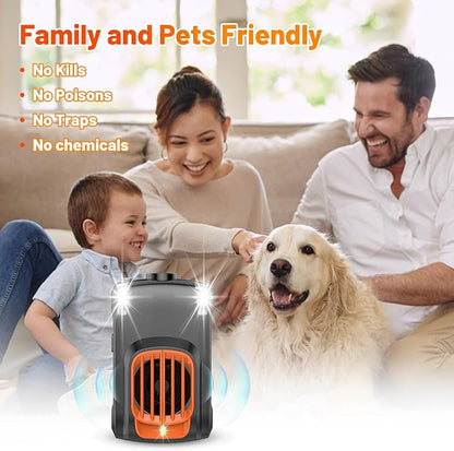 Ultrasonic Mice Repellent Indoor, 2 Pack Rodent Mouse Repellent Plug in, Electronic Rat Pest Bat Deterrent with 4 Strobe Lights, Rodent Repellent for Car Engines, House, Garage, Barn, Kitchen, Attic