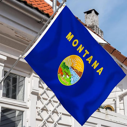 XIFAN Premium Montana State Flag 3x5 ft Outdoor, Double Sided Embroidered Image, Heavy Duty 210D Nylon MT Flags, the Strongest Longest Lasting for Outside with Sewn Stripes/Brass Grommets