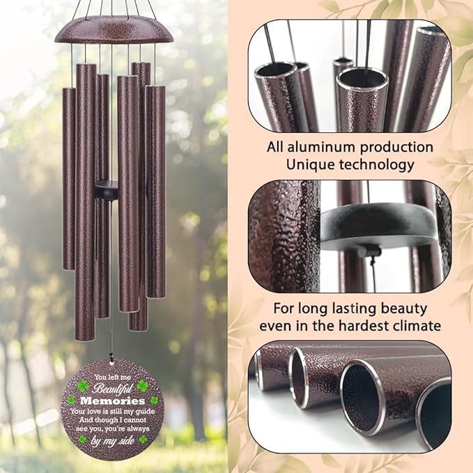 Personalized Memorial Wind Chime, Sympathy Wind Chimes for Loss of Loved One, Bereavement & in Memory Wind Chimes, Sympathy Gifts in Memory of Father, Mother or a Loved One