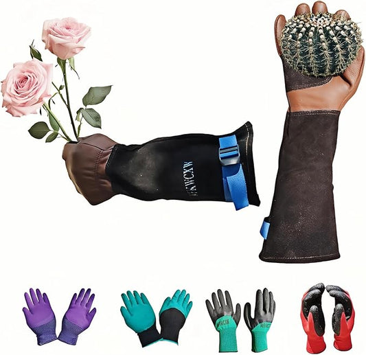 Gardening Gloves for Women/Men,Rose Pruning Long Leather Garden Gloves Thorn Proof