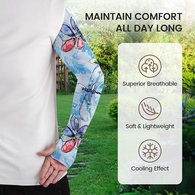 Gardening Sleeves Farm Sun Protection Arm Cooling Sleeves Thorn Proof Garden for Women Men with Thumb Hole