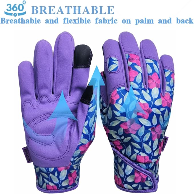 Thorn Proof&Puncture Resistant Gardening Gloves with Grip,Garden Gloves for Women, Leather Work Gloves,Gifts