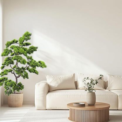 5ft Artificial Bonsai Tree - Large Faux Plants Indoor with Ceramic Pot, Realistic Fake Plants Decor for Home Office, Living Room, Farmhouse Zen Decor